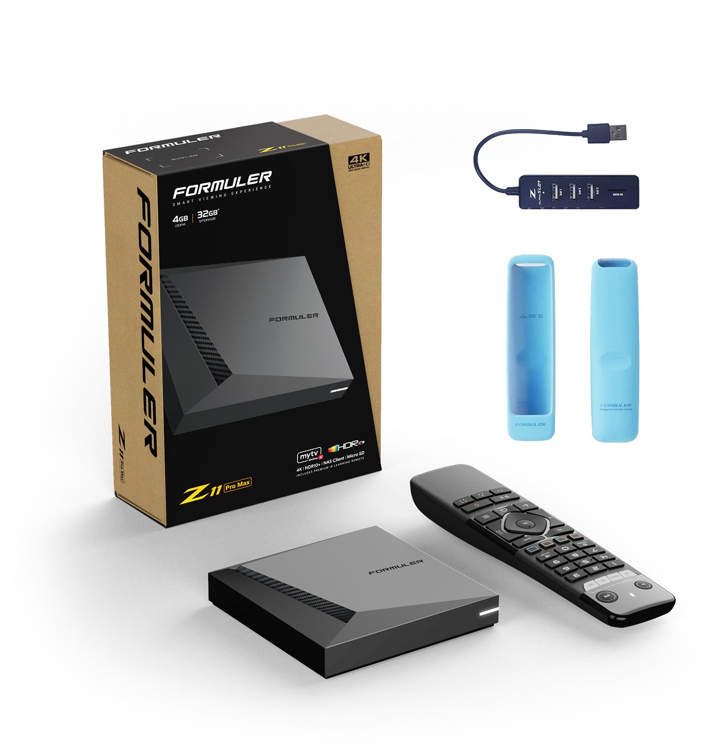 Formuler Z11 Pro Max + FREE ACCESSORIES: 1x BLUE remote cover + 1x USB Hub