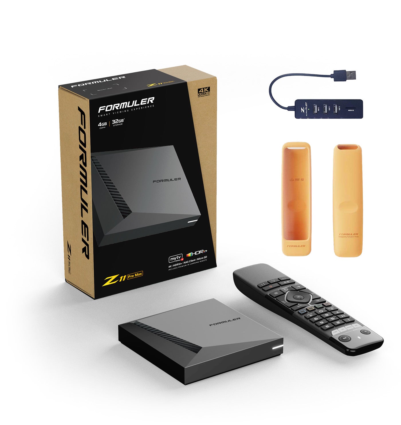 Formuler Z11 Pro Max + FREE ACCESSORIES: 1x orange remote cover + 1x USB Hub