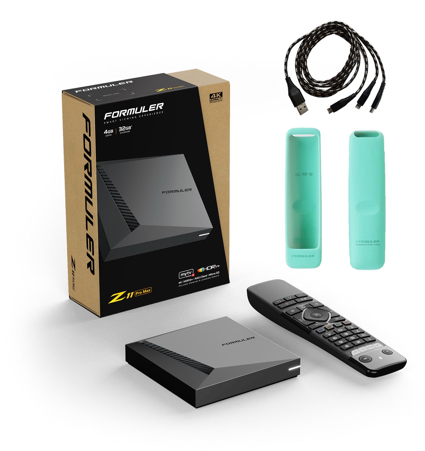 Formuler Z11 Pro Max + FREE ACCESSORIES: 1x TURQUOISE remote cover + 1x 3 in 1 USB cable