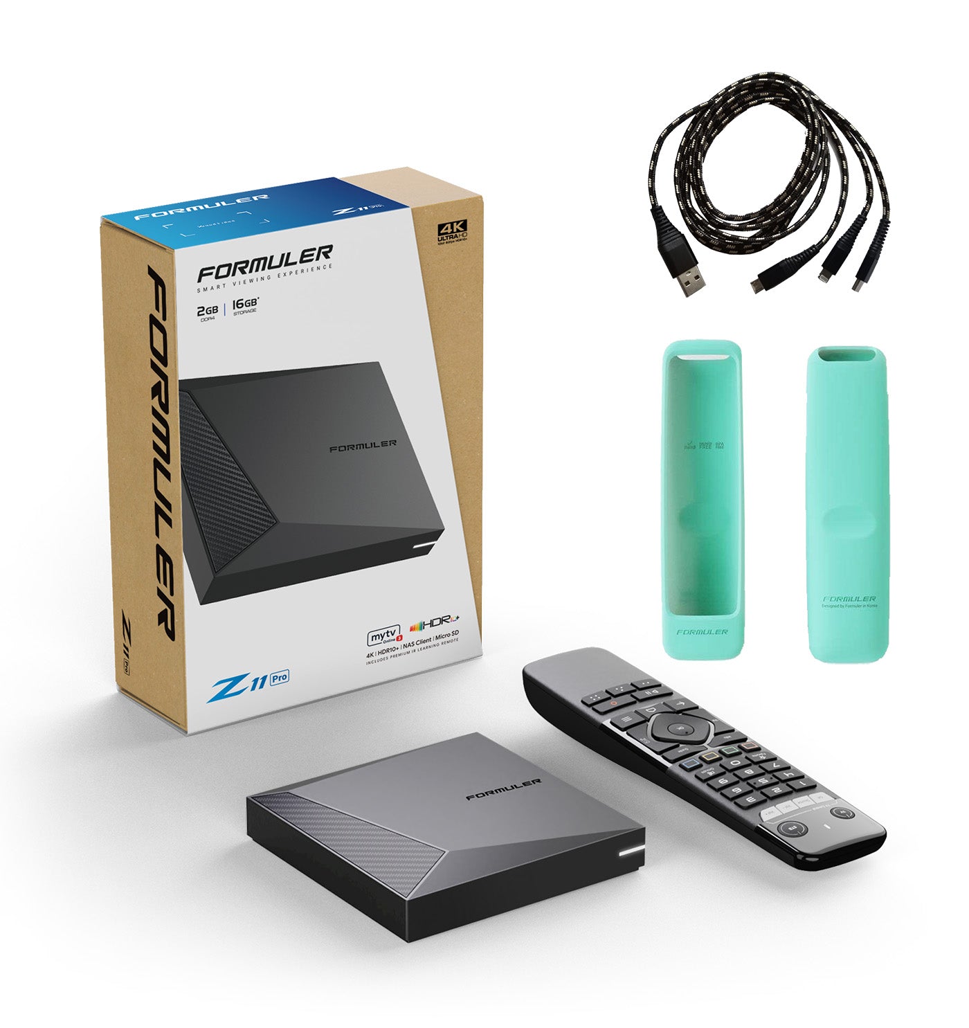 Formuler Z11 Pro + FREE ACCESSORY: 1x Turquoise Remote Cover + 1x 3 in 1 USB cable