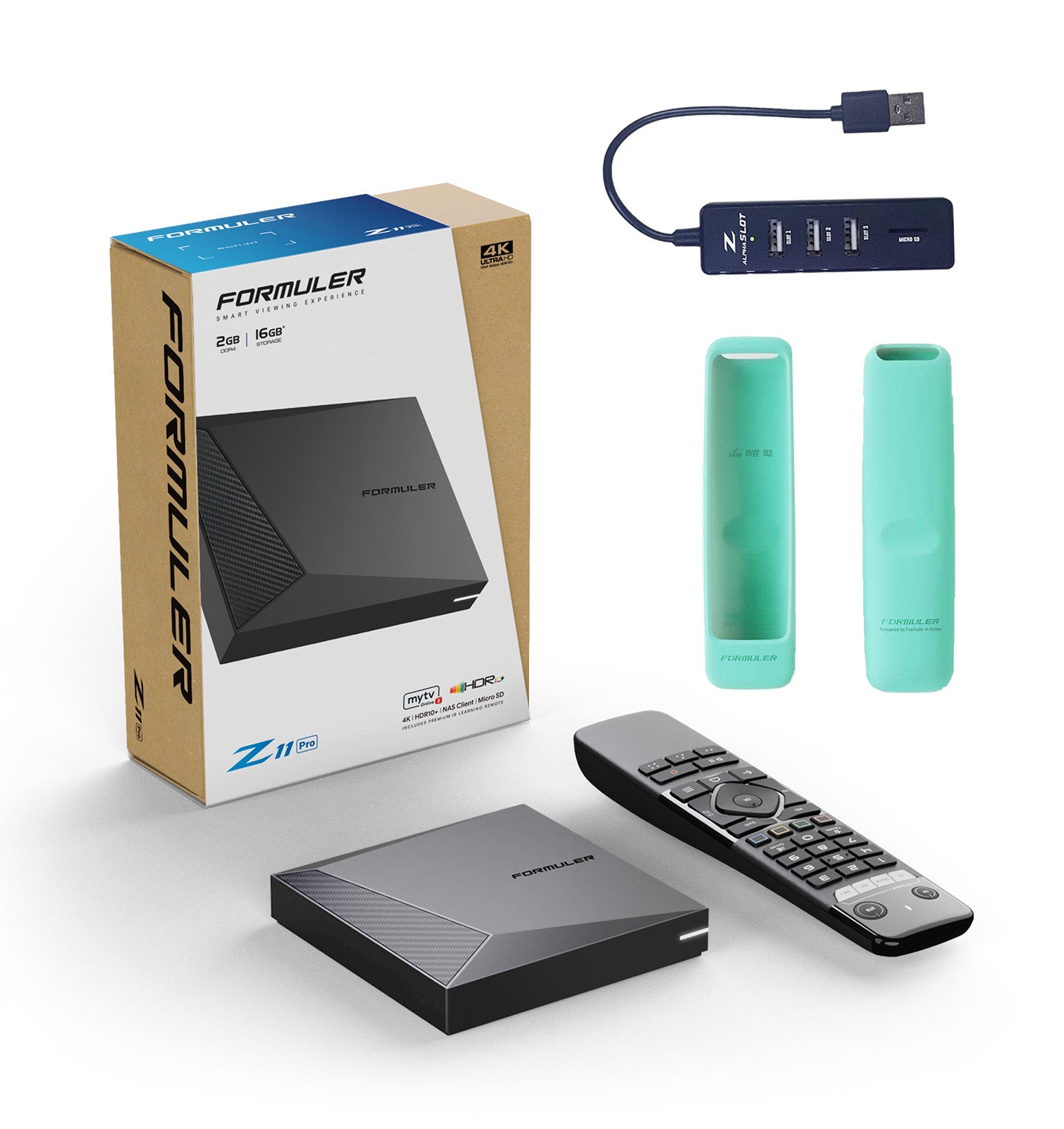 Formuler Z11 Pro + FREE ACCESSORY: 1x Turquoise Remote Cover + 1x USB Hub